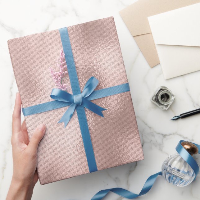 Papier Cadeau Anniversaire d'or Rose rose (Cadeaux)