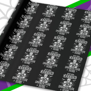 Papier Cadeau Anniversaire du 40e Mariage de Spooktacular d'Hall
