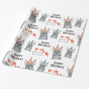 Papier Cadeau Anniversaire du Bulldog français