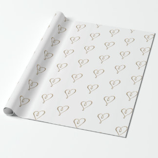 Papier Cadeau Anniversaire du Mariage du coeur de métal métalliq