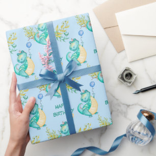 Papier Cadeau Anniversaire du Petit Dinosaure