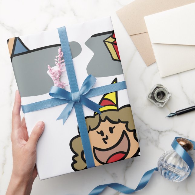 Papier Cadeau Anniversaire Fille Avec Un Cadeau (Créateur téléchargé)