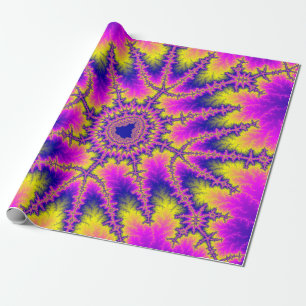 Papier Cadeau Anniversaire fragile rose, jaune et bleu