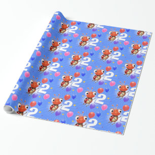 Papier Cadeau Anniversaire Garçon ou fille 2 âge Ladybug papier 