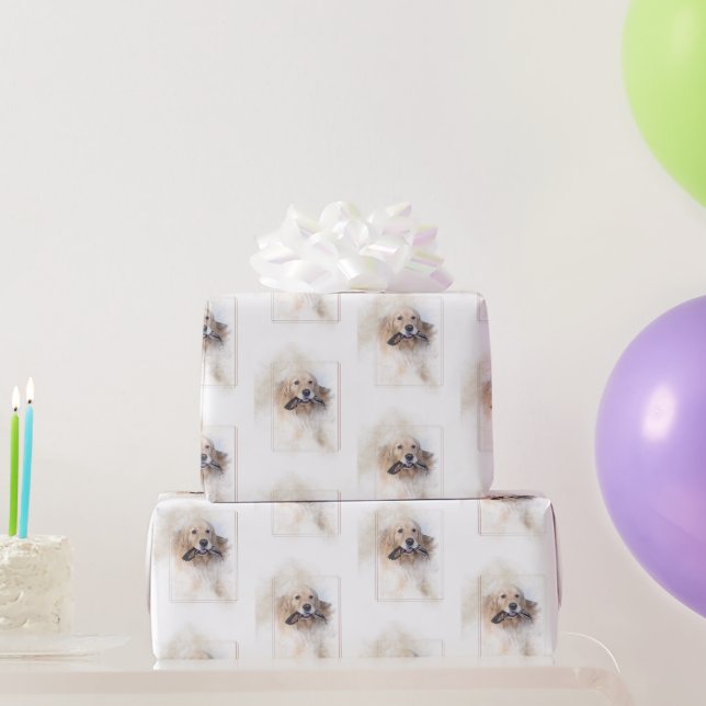 Papier Cadeau Anniversaire Golden Retriever (Cadeaux de fête)
