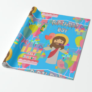 Papier Cadeau anniversaire jesus xmas