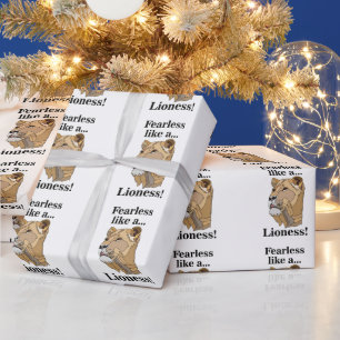 Papier Cadeau Anniversaire Lionne Animal Sans Peur