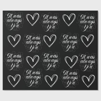 Papier Cadeau Anniversaire mariage Noir romantique