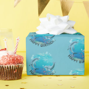 Papier Cadeau Anniversaire mondial des dauphins
