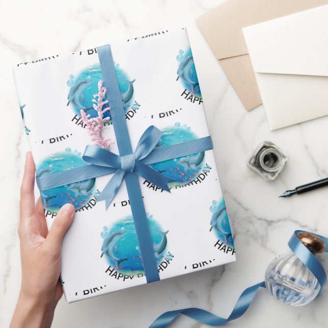 Papier Cadeau Anniversaire mondial des dauphins (Cadeaux)