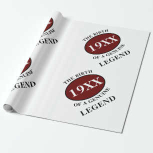 Papier Cadeau Anniversaire Monogramme Nom initial Année Humour A