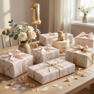 Papier Cadeau Anniversaire Montgolfière Très Mignon