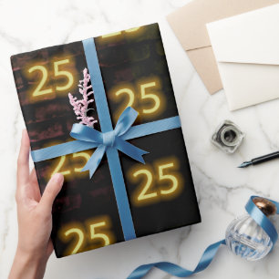 Papier Cadeau Anniversaire Neon 25 Connexion en brique