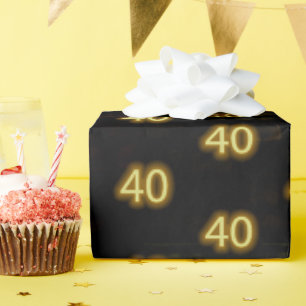 Papier Cadeau Anniversaire Neon 40 Connexion en brique