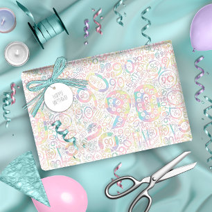 Papier Cadeau Anniversaire Numéro Mot Nuage 90 A ID270