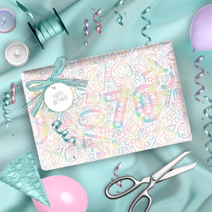 Papier Cadeau Anniversaire Numéro Mot Nuage Soixante-dix A ID270