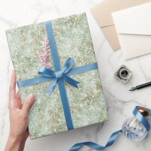 Papier Cadeau Anniversaire Pailleté Faux Vert Pistache
