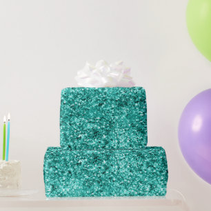 Papier Cadeau Anniversaire Paillettes Vert Emeraude