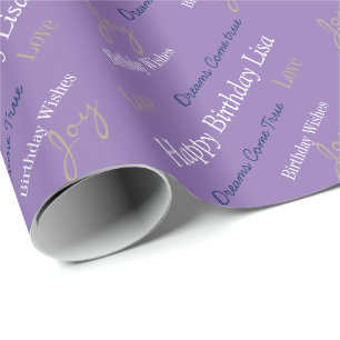 Papier Cadeau Anniversaire Papier papier Nom personnalisé