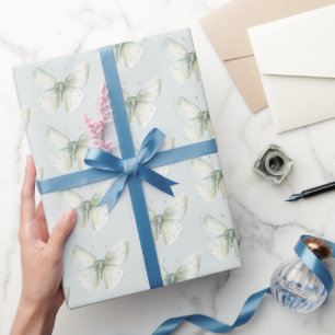 Papier Cadeau Anniversaire Papillons Menthe