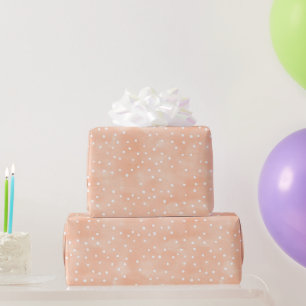 Papier Cadeau Anniversaire Peach White Dots