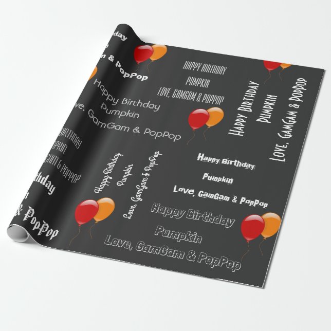 Papier Cadeau Anniversaire personnalisé (Déroulé)