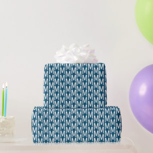 Papier Cadeau Anniversaire personnalisé bleu turquoise moderne