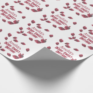 Papier Cadeau Anniversaire personnalisé de fraises