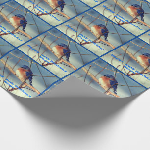 Papier Cadeau Anniversaire Personnalisé du Bluebird d'hiver