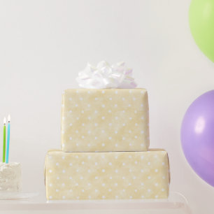 Papier Cadeau Anniversaire Points Blancs Jaunes