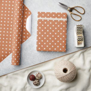 Papier Cadeau Anniversaire points crème orange