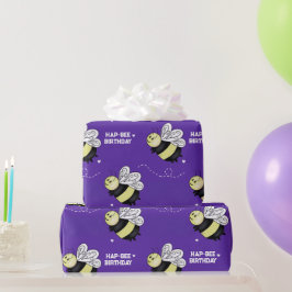 Papier cadeau anniversaire Purple Bumblebee 72 cm