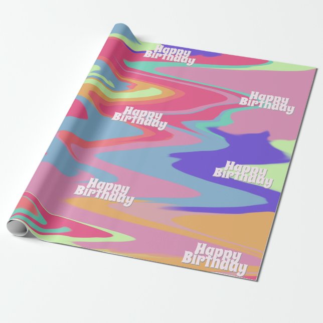 Papier Cadeau Anniversaire Super personnalisable (Déroulé)