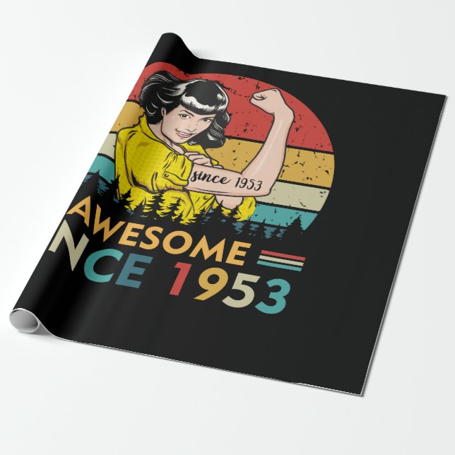 Papier Cadeau Anniversaire vintage 1953 (Déroulé)