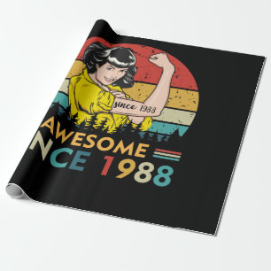 Papier Cadeau Anniversaire vintage 1988