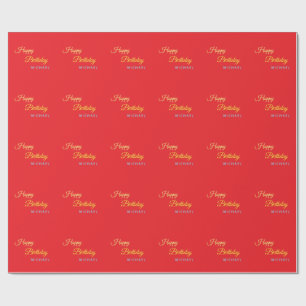 Papier Cadeau Anniversaire Votre Nom Minimaliste Moderne