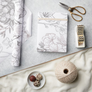 Papier Cadeau Antique Floral - imprimer A