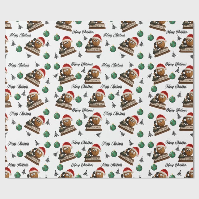 Papier Cadeau Antique Nut With Retro Phone Christmas Pattern (Plat)