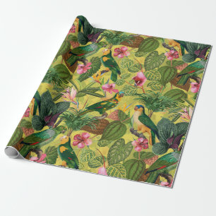 Papier Cadeau Antique perroquet coloré Tropical Jungle Motif 1
