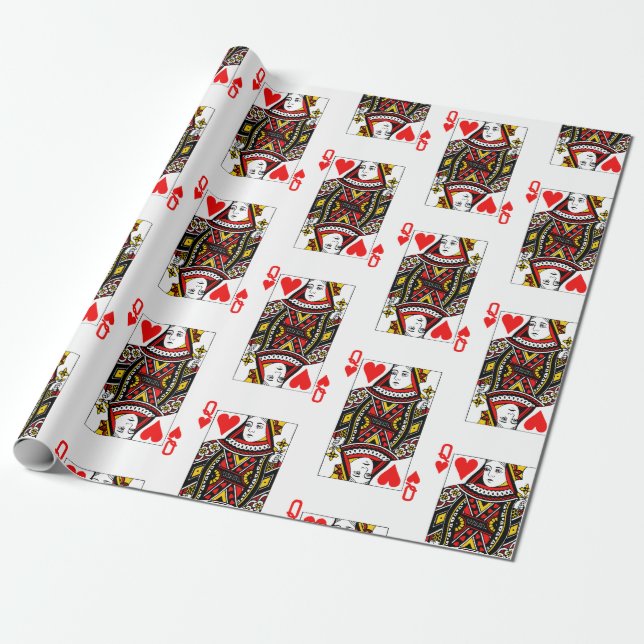 Papier Cadeau Antique Reine des Coeurs (Déroulé)