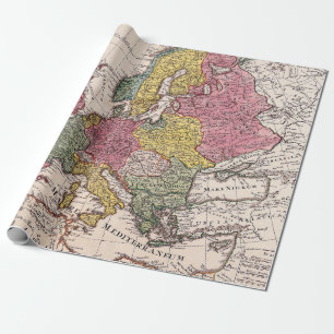 Papier Cadeau Antique vieille carte inspirée (9)