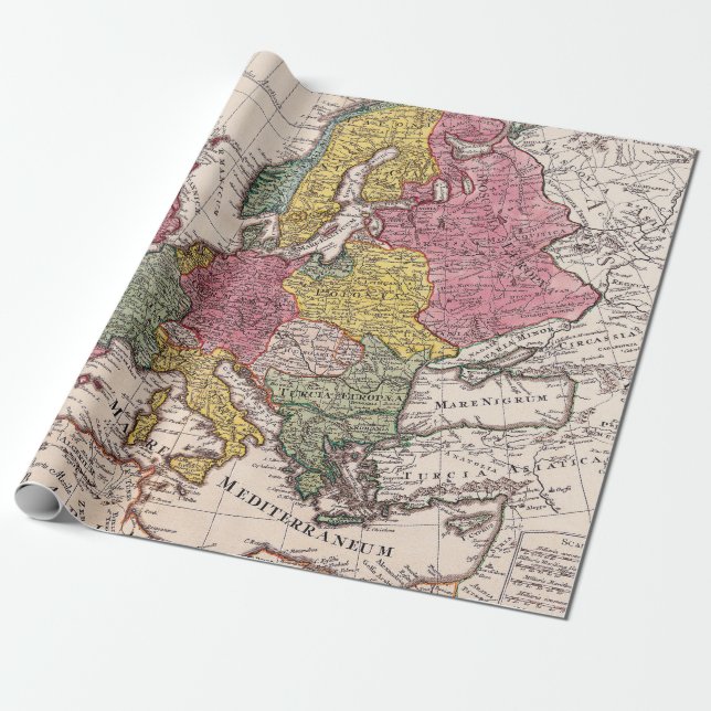 Papier Cadeau Antique vieille carte inspirée (9) (Déroulé)