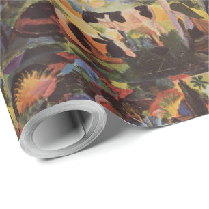 Papier Cadeau Août Macke Paysage avec vaches et chameau