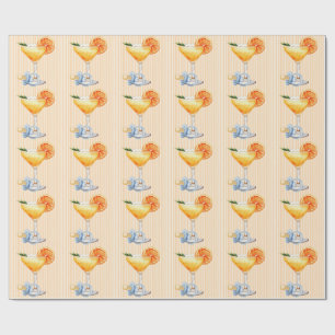 Papier Cadeau Aperol Spritz Bleu Orange Citron Garçon Baby Showe