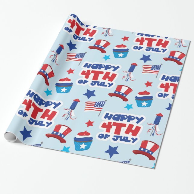 Papier Cadeau app patriotique 4 juillet (Déroulé)