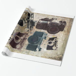 Papier Cadeau Appareil-photo grunge de cru de photographie de