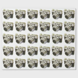 PAPIER CADEAU APPAREIL PHOTO RETRO MOTIF