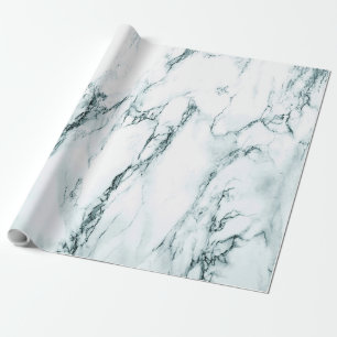 Papier Cadeau Apparence en marbre de veine turquoise foncé