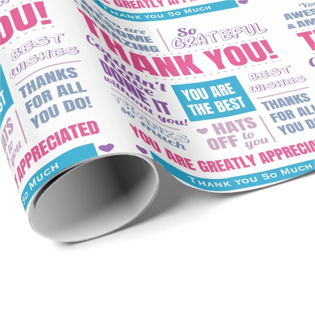 Papier Cadeau Appréciation du Merci (Coin rond)