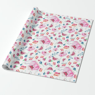 Papier Cadeau Après-midi Tea Party Aquarelle Floral Garden Cute 